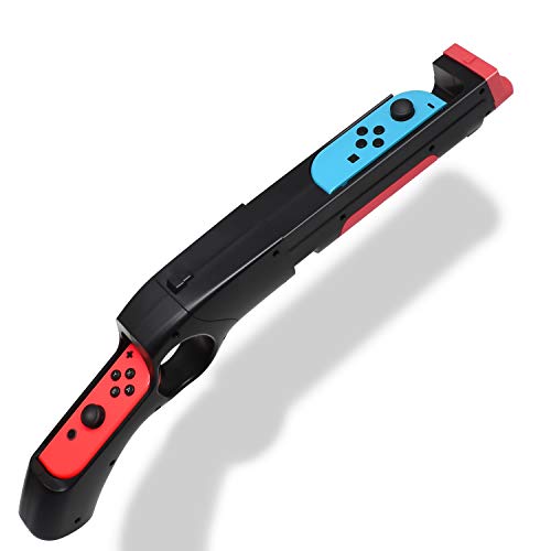 Game Gun Controller Compatible with Joy Cons Hand Grips Shooting Games Wolfenstein 2: The New Colossus, Big Buck Hunter Arcade - Compatible with Nintendo Switch/Switch OLED and Other Shooting Games