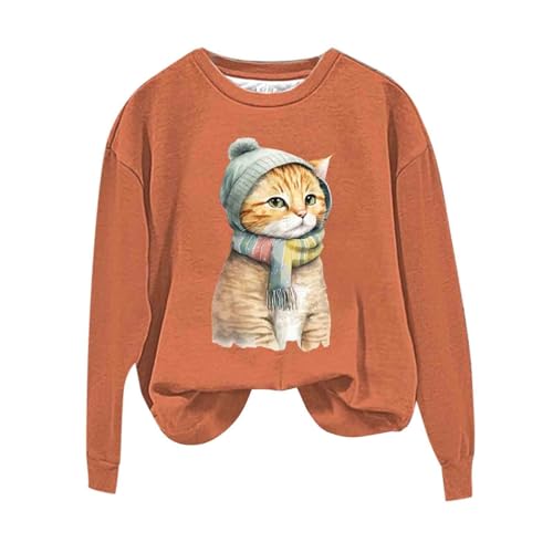  Today 2023 Cute Cat 3D Printed Sweatshirt For Women Fall Fashion 2023 Oversized Crewneck Sweatshirt Hoodies Causal Fall/Winter Tops Friday The 13th My Orders Lightning Clearance Deals