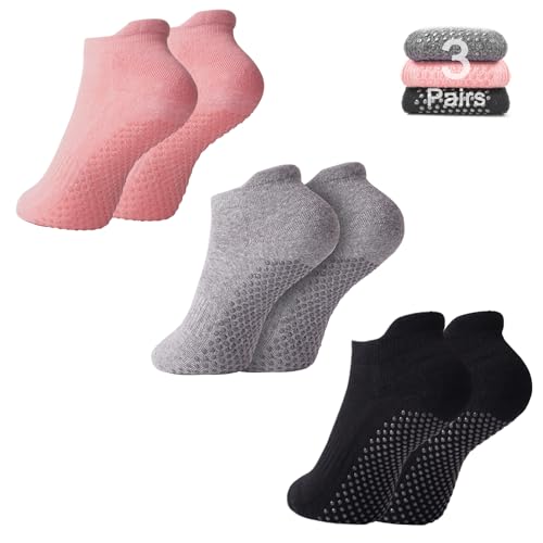 3 pairs Grip socks Pilates grip socks Grip socks soccer Pilates socks Grip socks for women Pilates yoga socks grippy socks for women Barre socks Pilates socks with grips for women (Mixed color)