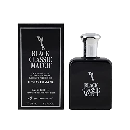 PB ParfumsBelcam Black Classic Match Eau de Toilette Spray, Our version of a Designer 2.5 Fl Oz