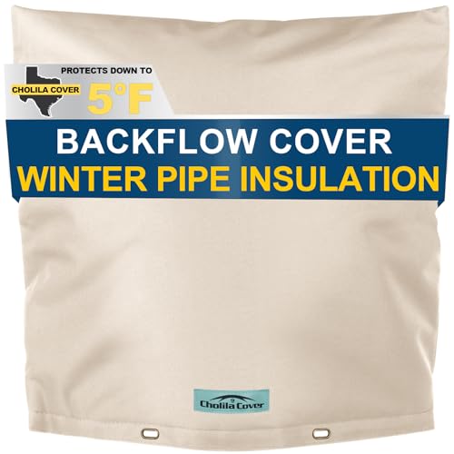 Cholila Cover Backflow Preventer Cover Insulated (5˚F) with Thicker 7 Layers Fabric - 24'W x 24'H with Aluminum Foil Backflow Cover for Winter Pipe Freeze Protection - Sprinkler Covers for Outside
