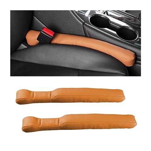 AICEL Car Seat Gaps Filler, 2 Pack Microfiber Leather Seat Crevice Plug Blockers, Stop Things from Dropping, Organizer Fill The Gap Between Seat and Console, Universal for Car SUV Truck (Brown)