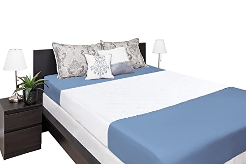 Washable Incontinence Bed Pad - Waterproof with Tuck-in-Sides – Leakage & Sweat Mattress Protector - Reusable Full/Queen 36x60 inch Bed Pad for Kids Adults and Pets