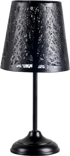 Touch Control Table Lamp 3 Way Dimmable Bedside Nightstand for Bedroom Metal Tree Touch Lamp Living Room Black Forest Decor(2 Bulbs Included)