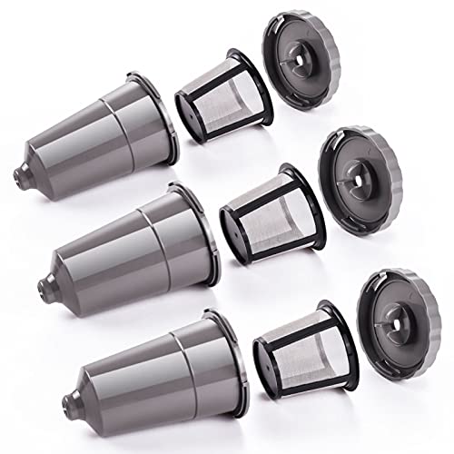 DSYJ for Keurig My K-Cup Reusable Coffee Filter, Brew Coffee or Tea, Fits B30 B40 B50 B60 B70 Series with Sustainable Coffee Accessories, Gray 3 Pack