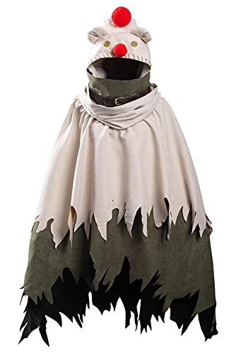 Adult Yuffie Kisaragi Cosplay Cloak Halloween FF7 Moogle Cape Costume (Medium, Yuffie)