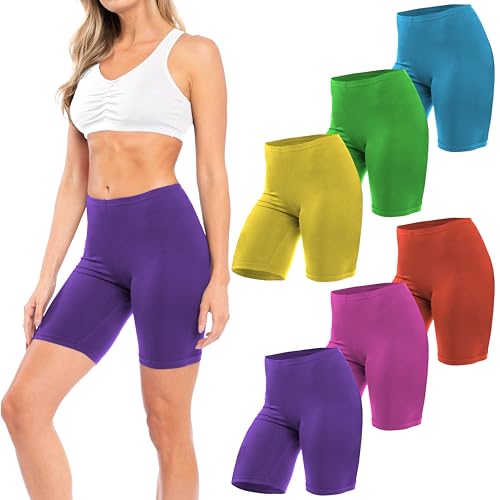 Sexy Basics Womens 6 Pack & 12 Pack Buttery Soft Brushed Active Stretch Yoga Bike Short Boxer Briefs