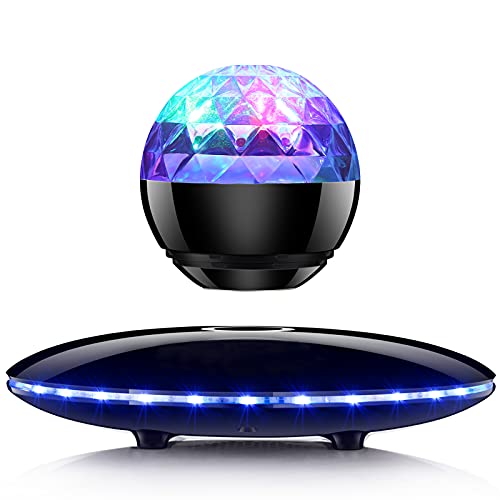 RUIXINDA Magnetic Levitating Bluetooth Speaker, Floating Speaker with Night Light Projector, Colorful Led Flashing Show for Home Birthday Party, Cool Tech Gadgets Birthday