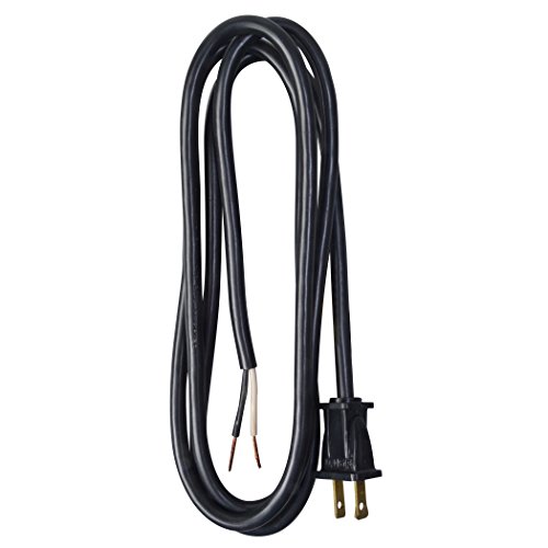 Southwire 9702SW8808 16/2 SJTW Power Cord Replacement, Black, 6-Foot, 6 ft