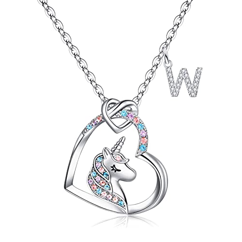 STORUP Unicorn Gifts for Women Necklace, 14K Gold Plated Heart Unicorn Necklace Women Jewelry Initial Necklace Unicorn Necklaces for Women