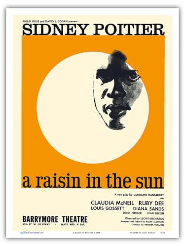 A Raisin in the Sun - Starring Sidney Poitier and Claudia McNeil - Vintage Broadway Poster c.1959 - Master Art Print (Unframed) 9in x 12in