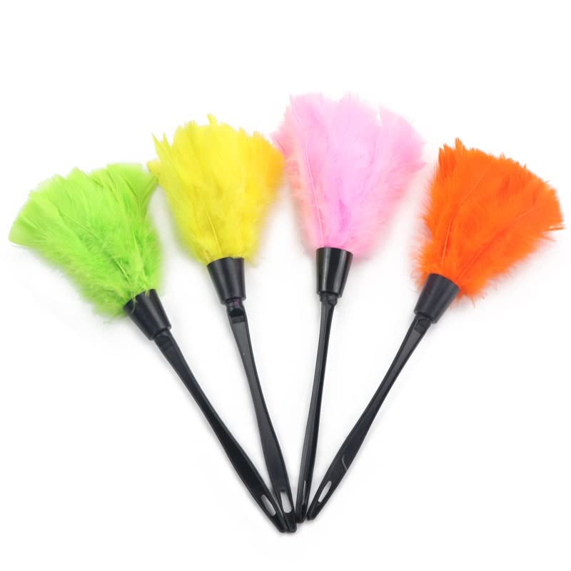 KUOIN French Maid Feather Dusters 12' Cosplay Prop for Women Halloween Costume Accessories (Green+Yellow+Pink+Orange)