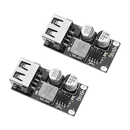 HiLetgo 2PCS DC-DC Power Buck Module 6V-32V12V24V to QC3.0 Fast Charging Single USB Charging Converter Board