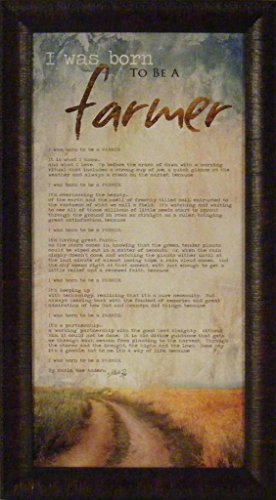 Home Cabin Décor Born to Be A Farmer by Marla Rae 15x27 Farming Field Quote Sign Framed Art Print Picture