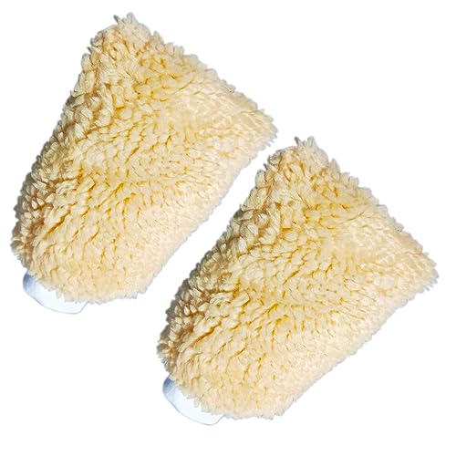 Quanzhou Chenchenchen E-Commerce Co.,Ltd Car Wash Mitt, House Cleaning Glove, Home Dusting Cloth Imitation Wool Gloves 2 pcs Yellow