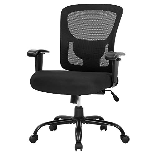 BestOffice Big and Tall Office Chair 500lbs Desk Chair Mesh Computer Chair with Lumbar Support Wide Seat High Back Task Executive Ergonomic Chair for Home Office (Black)