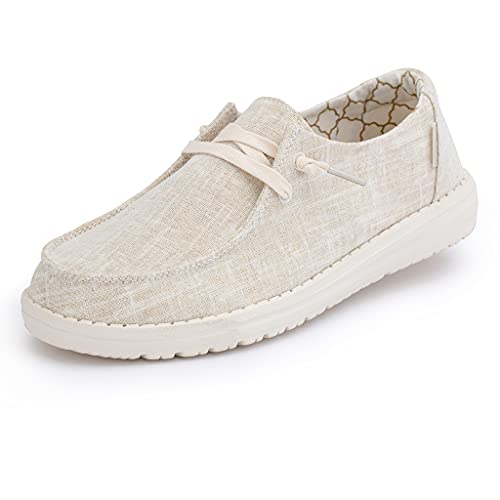 Hey Dude Women's Wendy Sparkling Gold Size 7 | Women’s Shoes | Women’s Lace Up Loafers | Comfortable & Light-Weight