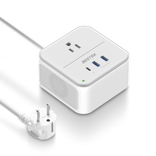 BESTEK 2000W Voltage Converter US to Europe 220V to 110V Converter Pure Sine Wave with PD 35W USB-C for Hair Dryer/Curling Iron/Coffee Machine/Phone Travel Adapter for Europe/Italy/France (White)