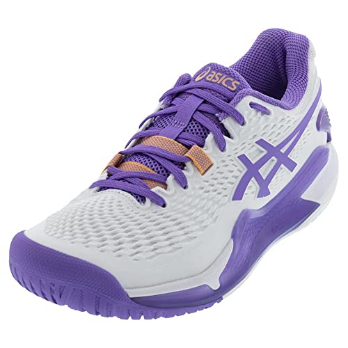 ASICS Women's Gel-Resolution 9 Tennis Shoes, 10, White/Amethyst