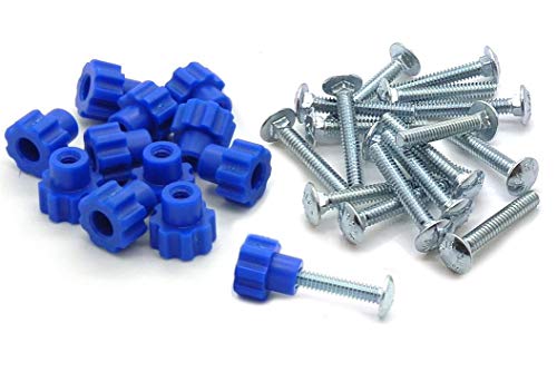 Pet Carrier Fasteners - Blue 16 Pack (Medium 1-1/4' Bolts)