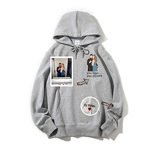 SUGEBETA DIY custom hoodie design your own High-end color embroidery customization photo custom boyfriend Valentine's Day gift T-shirt sweatshirt on sleeve Christmas(diy)