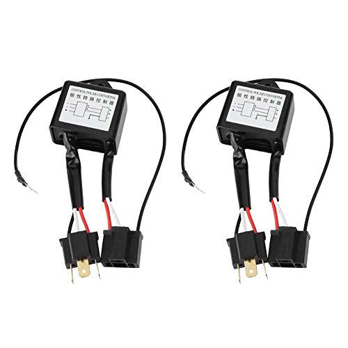 H4 Polarity Converter 2pcs LED Negative Converter Polar Negative Switch Harness Adaptor Reversed Polarity for H4 Headlight Reverse Polarity Converter Kit