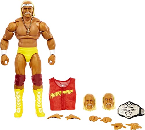 WWE Ultimate Edition Hulk Hogan Action Figure, 6-inch Collectible with Interchangeable Heads, Swappable Hands & WWE Championship for Ages 8 Years Old & Up