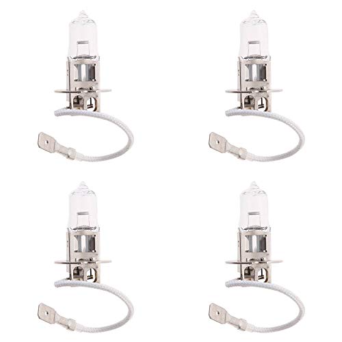 H3 12V 55W Halogen 55W H3 Halogen Bulb Super Warm White 55 Watt 12 Volt Halogen Light Bulb for Car Automotive Fog Lights,4 Pack