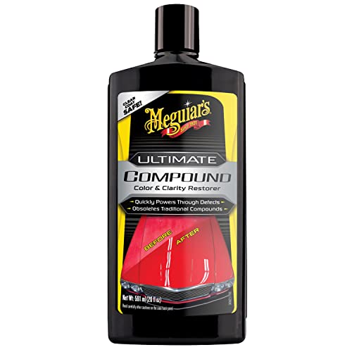 Meguiar's Ultimate Compound, 20 Oz - Remove Scratches, Swirl Marks and Oxidation While you Restore Color and Clarity for a Showroom Shine - Safe and Effective on All Glossy Paints and Clear Coats