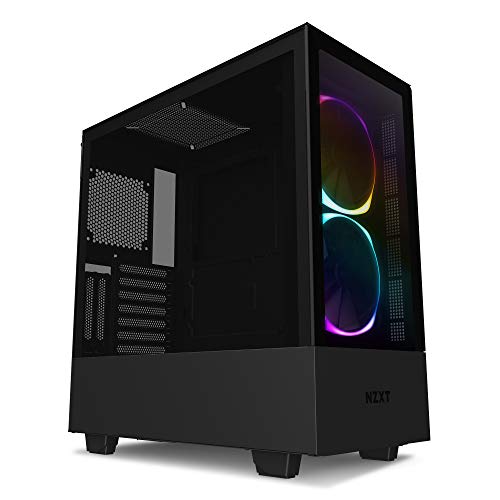 NZXT H510 Elite, Premium Mid-Tower ATX Case PC Gaming Case, Dual-Tempered Glass Panel, Front I/O USB Type-C Port, Vertical GPU Mount, Integrated RGB Lighting, Water-Cooling Ready, Black
