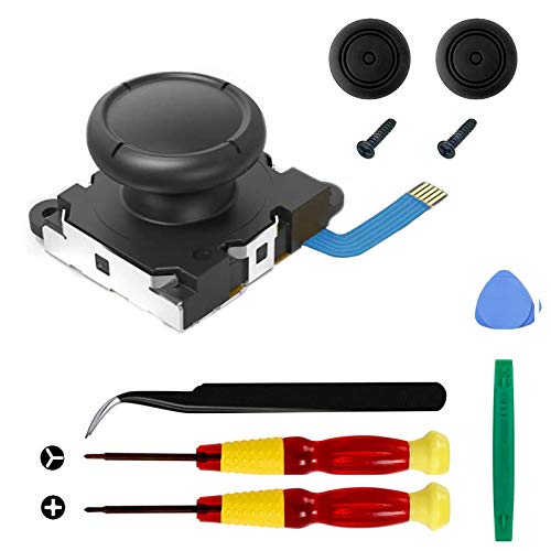 Veanic Replacement Joystick Analog Thumb Stick Repair Kit for Nintendo Switch/Switch OLED Model/Switch Lite Joy-Con Controller - Include Y1.5, Cross Screwdriver, Pry Tools + 2 Thumbstick Caps