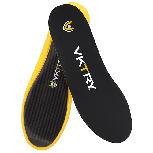 VKTRY Performance Insoles - Gold VKs - Carbon Fiber Shock Absorbing Sport Shoe Insoles for Pro Running, Basketball, Volleyball, Athletics - Jump Higher, Run Faster, Injury Protection and Recovery