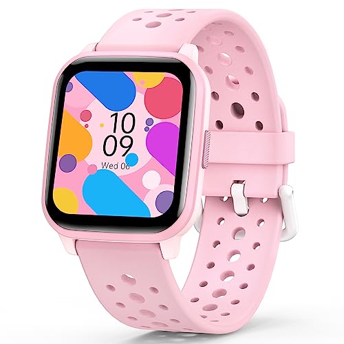 Butele Kids Smart Watch Girls Boys, Smart Watch for Kids Game Smart Watch Gifts for 4-16 Years Old with Sleep Mode 20 Sports Modes 5 Games Pedometer Birthday Gift for Boys Girls (Pink)