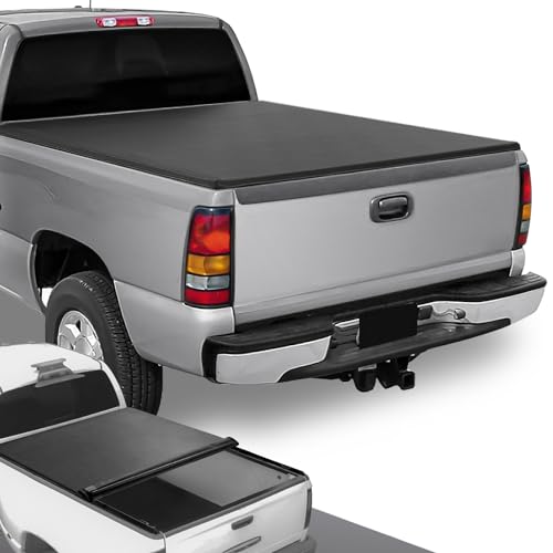DNA Motoring TTC-RU-033 Soft Vinyl Roll-Up Tonneau Cover Compatible with 1999-2006 Silverado Sierra 1500 2500 3500 & HD Models 6.5Ft Fleetside Bed, Black