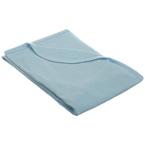 American Baby Company 100% Cotton Thermal Waffle Swaddle Blanket, Soft, Breathable & Stretchy, Blue, 30' x 40' for Boys and Girls, Perfect for Swaddling, Travel and Gifting