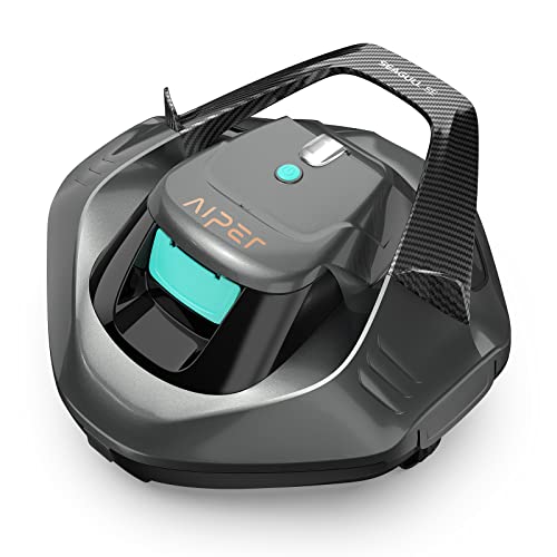 AIPER Cordless Robotic Pool Cleaner, Pool Vacuum with Dual-Drive Motors, Self-Parking Technology, Lightweight, Perfect for Above-Ground/In-Ground Flat Pools up to 40 Feet (Lasts 90 Mins)