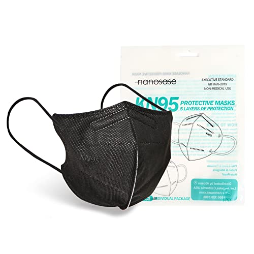 igozen Nanosase KN95 Kids Face Masks, 5 Layers, Individually Wrapped (Kids Black 10 masks)