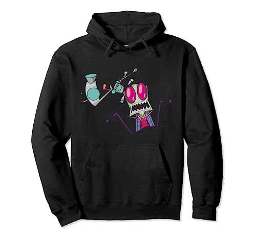 Invader Zim Gir Pulling Zim's Antennas Portrait Pullover Hoodie