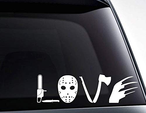 Fprqlyze Love Horror Movie die Cut Vinyl Decal Sticker for car Windows, laptops, Tablets, toolboxes and Much More/Vinyl Decals