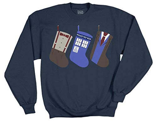 Ripple Junction Doctor Who Christmas Stockings Adult Sweatshirt Large Navy