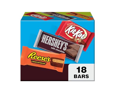 HERSHEY'S, KIT KAT and REESE'S Assorted Milk Chocolate Candy Variety Box, 27.3 oz (18 Count)