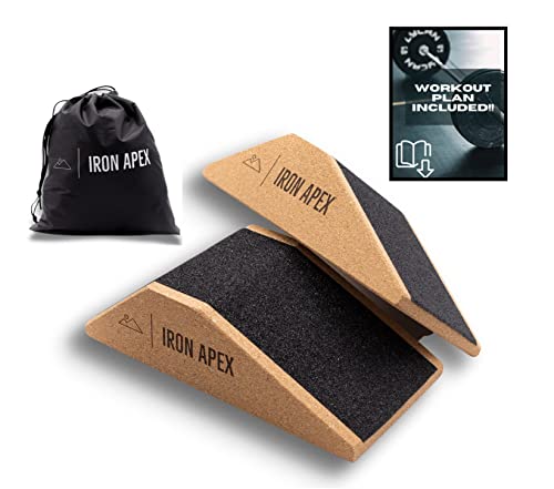 Squat Wedge Block (Pair) - Slant Board For Squats w/ Carry Bag, Yoga And Weightlifting Calf Stretcher Slant Board - Lightweight, Portable Anti-Slip Heel Elevated Squat Wedges And Calf Raise Gym Accessories