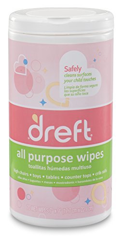 Dreft Multi-Surface All-Purpose Gentle Cleaning Wipes for Baby Toys, Car Seat, High Chair & More, 70 Count (Pack of 4)