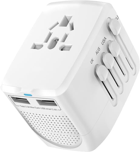 FATYER 2000W International Travel Voltage Converter 220V to 110V with 2 USB Ports for Hair Straighteners, Curlers and Laptops, All-in-one Converter Adapter Combo for US/AUS/UK/EU Over 200+ Countries