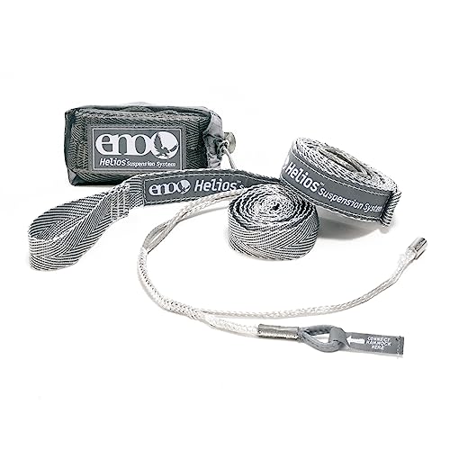 ENO Helios Suspension System - Ultralight Tree Strap for Hammock - Hammock Accessories for Camping, Hiking, and Backpacking - Grey