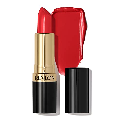 Revlon Lipstick, Super Lustrous Lipstick, Creamy Formula For Soft, Fuller-Looking Lips, Moisturized Feel in Reds & Corals, Love That Red (725) 0.15 oz