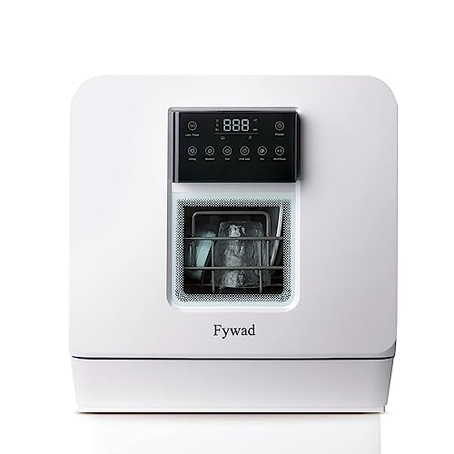 Fywad countertop dishwasher, portable dishwasher no hookup. Countertop Dishwasher with Water Tank. With child lock, hot drying, 4 washing programs. 360-degree spraying.