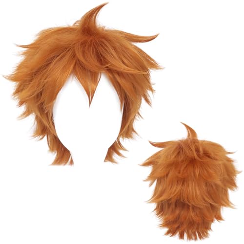 KiyaCos Short Orange Haikyu Hinata Shyoyo Anime Show Cosplay Costume Wig Fashion Synthetic Hair Wigs for Men Boy