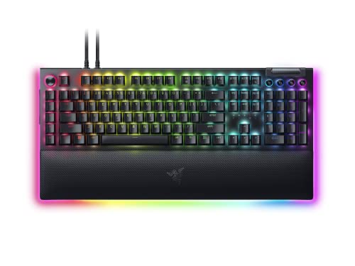 Razer BlackWidow V4 Pro Wired Mechanical Gaming Keyboard: Green Mechanical Switches Tactile & Clicky - Doubleshot ABS Keycaps - Command Dial - Programmable Macros - Chroma RGB - Magnetic Wrist Rest