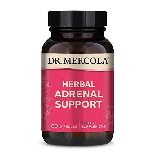 Dr. Mercola Herbal Adrenal Support, 30 Servings (60 Capsules), Dietary Supplement, Mood and Stress Management, Non-GMO